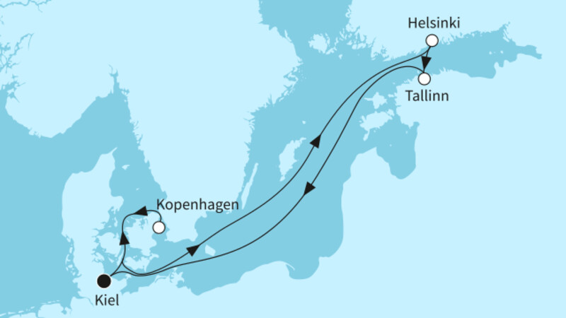 7 Nächte - Schönheiten der Ostsee - ab/bis Kiel 7 Nächte - Schönheiten der Ostsee - ab/bis Kiel