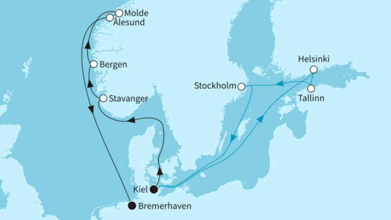 14 Nächte - Zauberhaftes Norwegen und Ostseemetropolen - ab Kiel/bis Bremerhaven 14 Nächte - Zauberhaftes Norwegen und Ostseemetropolen - ab Kiel/bis Bremerhaven