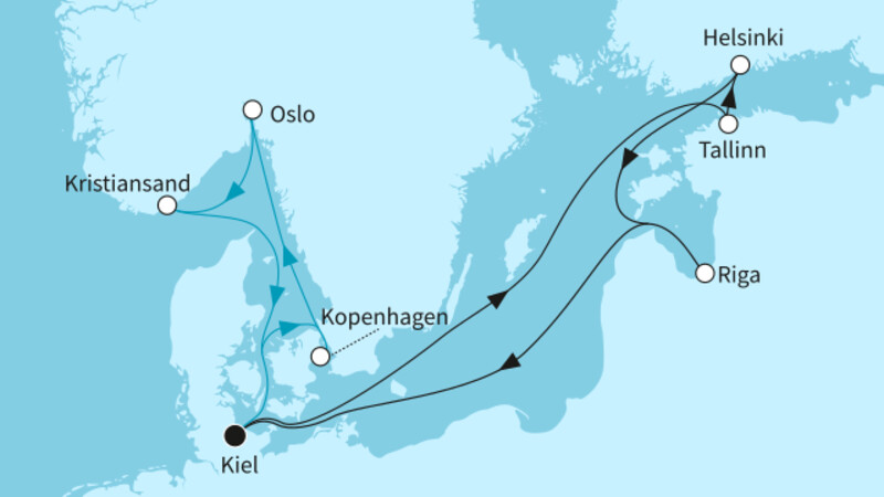 13 Nächte - Ostsee intensiv - ab/bis Kiel 13 Nächte - Ostsee intensiv - ab/bis Kiel