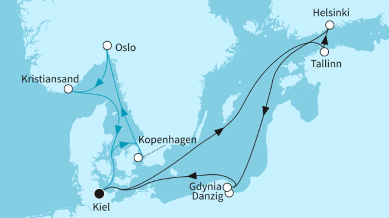 13 Nächte - Ostsee intensiv - ab/bis Kiel 13 Nächte - Ostsee intensiv - ab/bis Kiel