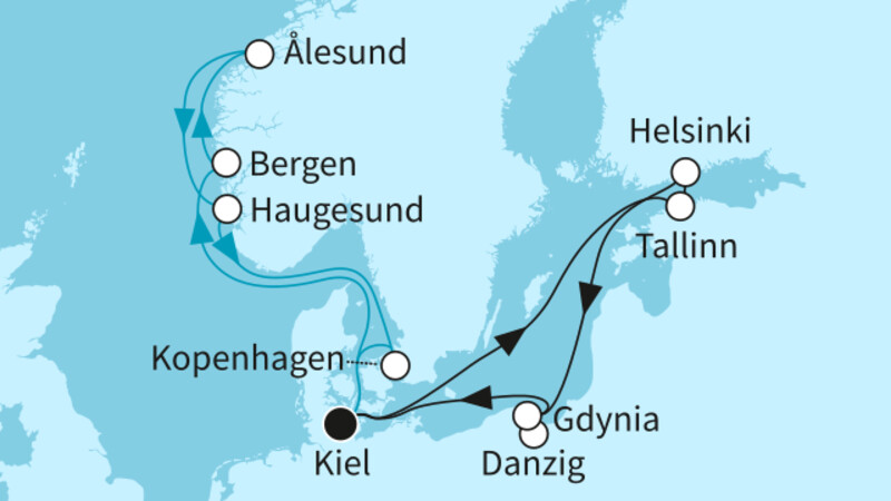 14 Nächte - Ostseemetropolen und Zauberhaftes Norwegen - ab/bis Kiel 14 Nächte - Ostseemetropolen und Zauberhaftes Norwegen - ab/bis Kiel