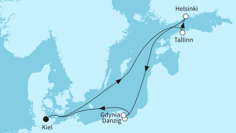 7 Nächte - Schönheiten der Ostsee - ab/bis Kiel 7 Nächte - Schönheiten der Ostsee - ab/bis Kiel