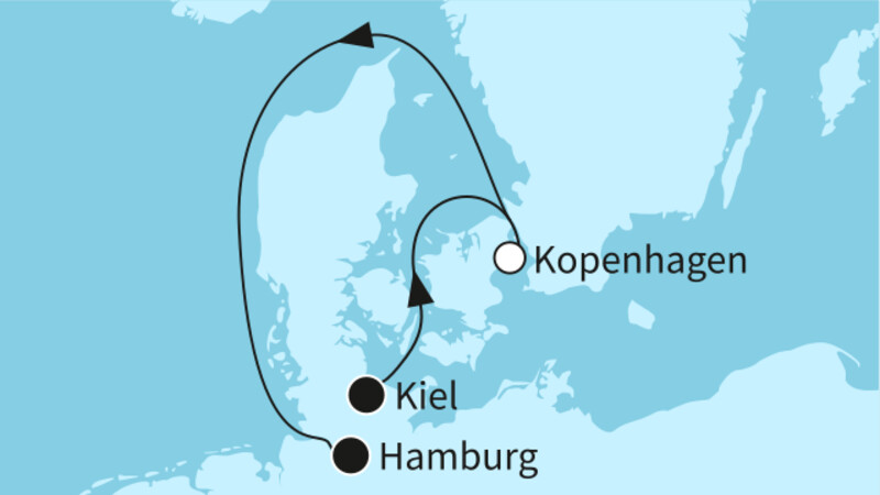 3 Nächte - Kurzreise Kopenhagen - ab Kiel/bis Hamburg 