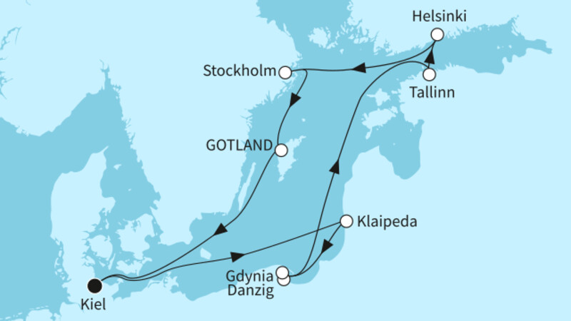 10 Nächte - Sommerträume in der Ostsee - ab/bis Kiel 10 Nächte - Sommerträume in der Ostsee - ab/bis Kiel