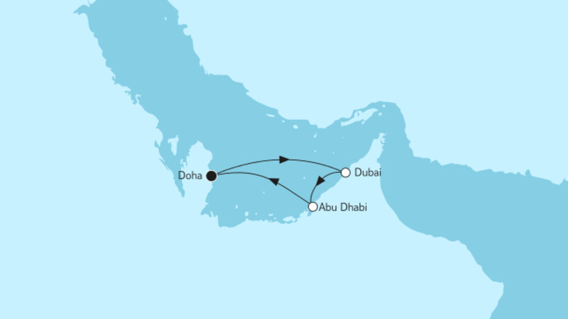 Doha mit Abu Dhabi