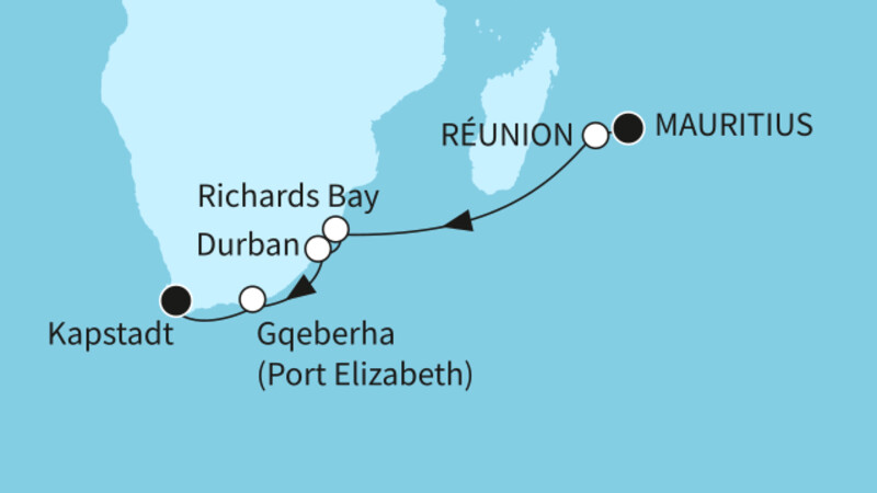 14 Nächte - Südafrika und Inselparadiese - ab Port Louis/bis Kapstadt 14 Nächte - Südafrika und Inselparadiese - ab Port Louis/bis Kapstadt