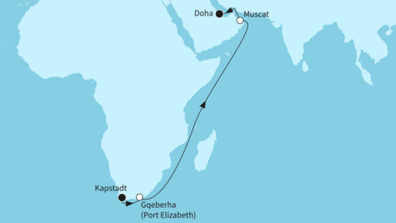 18 Nächte - Wildes Südafrika und Orient - ab Kapstadt/bis Doha 18 Nächte - Wildes Südafrika und Orient - ab Kapstadt/bis Doha
