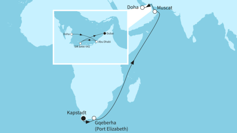 22 Nächte - Wildes Südafrika und Orient - ab Kapstadt/bis Dubai 22 Nächte - Wildes Südafrika und Orient - ab Kapstadt/bis Dubai