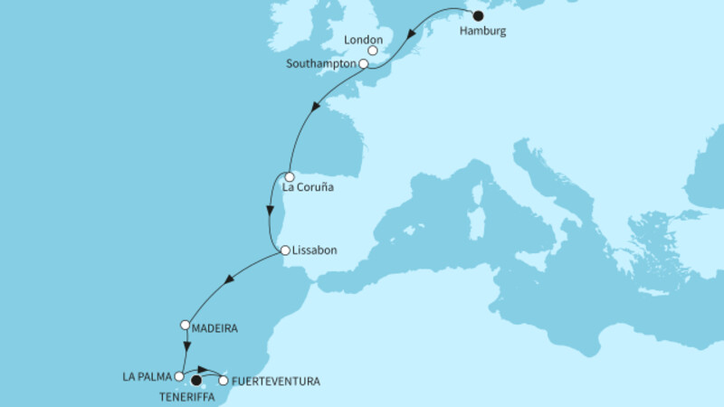 12 Nächte - Perlen des Atlantiks - ab Hamburg/bis Santa Cruz 12 Nächte - Perlen des Atlantiks - ab Hamburg/bis Santa Cruz