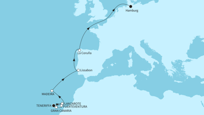 12 Nächte - Perlen des Atlantiks - ab Santa Cruz/bis Hamburg 12 Nächte - Perlen des Atlantiks - ab Santa Cruz/bis Hamburg