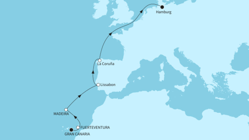 10 Nächte - Kanaren, Madeira & Europas Westküste - ab Las Palmas/bis Hamburg 10 Nächte - Kanaren, Madeira & Europas Westküste - ab Las Palmas/bis Hamburg
