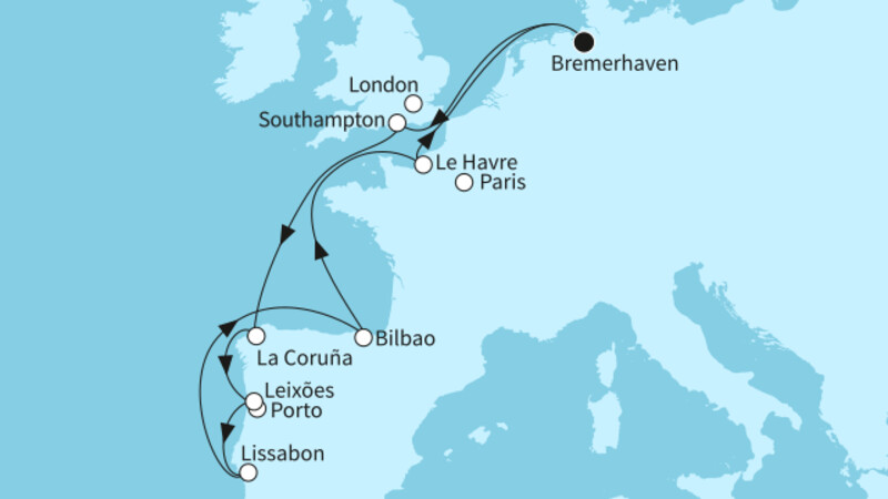 12 Nächte - Westeuropas Vielfalt - ab/bis Bremerhaven 12 Nächte - Westeuropas Vielfalt - ab/bis Bremerhaven