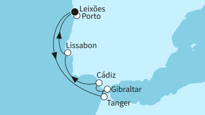 7 Nächte - Sommerzeit an der Westküste mit Cádiz - ab/bis Leixoes (Porto) 7 Nächte - Sommerzeit an der Westküste mit Cádiz - ab/bis Leixoes (Porto)