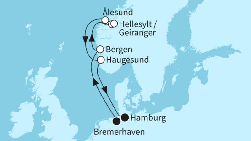7 Nächte - Fjordland Norwegen - ab Bremerhaven/ bis Hamburg 7 Nächte - Fjordland Norwegen - ab Bremerhaven/ bis Hamburg