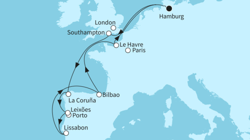 12 Nächte - Westeuropas Vielfalt - ab/bis Hamburg 12 Nächte - Westeuropas Vielfalt - ab/bis Hamburg