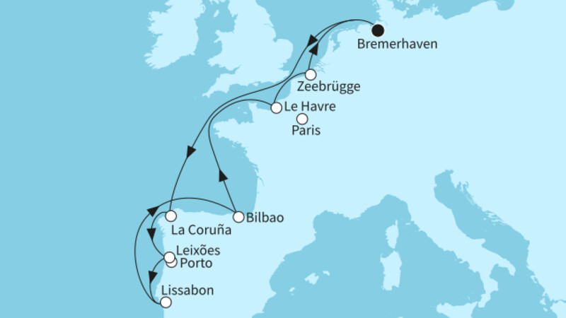 13 Nächte - Westeuropas Vielfalt - ab/bis Bremerhaven 13 Nächte - Westeuropas Vielfalt - ab/bis Bremerhaven