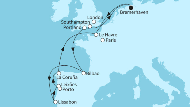 13 Nächte - Westeuropas Vielfalt - ab/bis Bremerhaven 13 Nächte - Westeuropas Vielfalt - ab/bis Bremerhaven