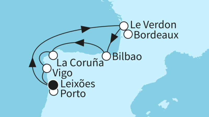 7 Nächte - Sommerzeit an der Westküste mit Bilbao - ab/bis Leixoes (Porto) 7 Nächte - Sommerzeit an der Westküste mit Bilbao - ab/bis Leixoes (Porto)