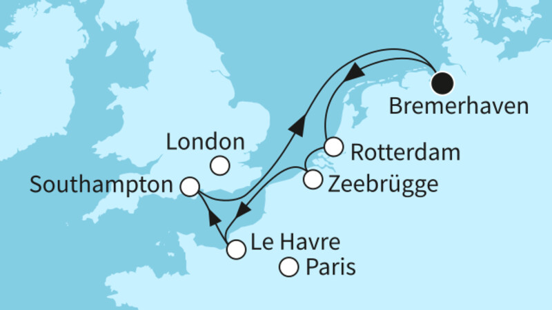 7 Nächte - Westeuropas Vielfalt - ab/bis Bremerhaven 7 Nächte - Westeuropas Vielfalt - ab/bis Bremerhaven