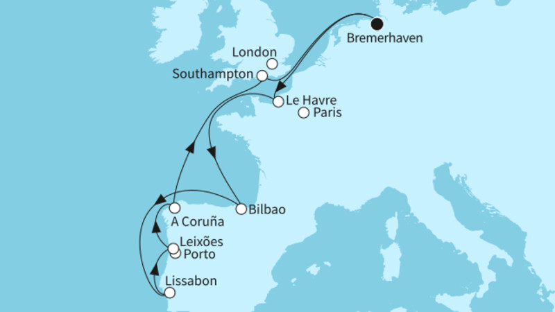 12 Nächte - Westeuropas Vielfalt - ab/bis Bremerhaven 12 Nächte - Westeuropas Vielfalt - ab/bis Bremerhaven