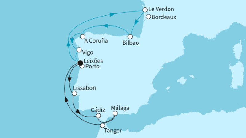 14 Nächte - Sommerzeit an der Westküste - ab/bis Leixões (Porto) 14 Nächte - Sommerzeit an der Westküste - ab/bis Leixões (Porto)