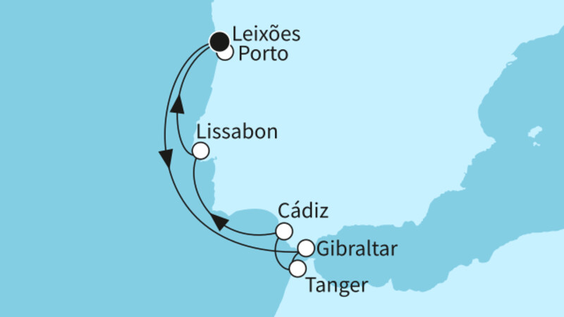 7 Nächte - Sommerzeit an der Westküste mit Cádiz - ab/bis Leixoes (Porto) 7 Nächte - Sommerzeit an der Westküste mit Cádiz - ab/bis Leixoes (Porto)