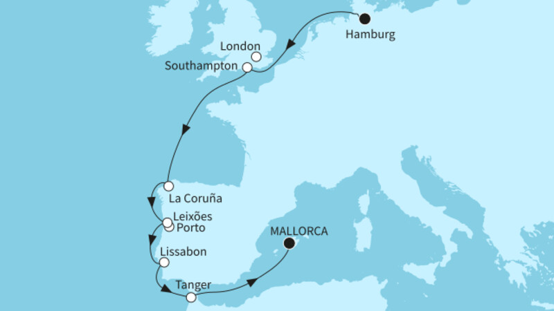 10 Nächte - Europas Westküste - ab Hamburg/bis Palma 10 Nächte - Europas Westküste - ab Hamburg/bis Palma