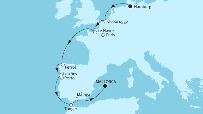 11 Nächte - Europas Westküste - ab Hamburg/bis Palma 11 Nächte - Europas Westküste - ab Hamburg/bis Palma
