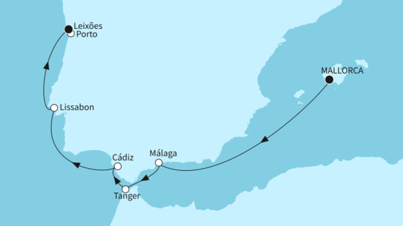 7 Nächte - Iberische Sonnenseiten - ab Palma/bis Leixões (Porto) 7 Nächte - Iberische Sonnenseiten - ab Palma/bis Leixões (Porto)