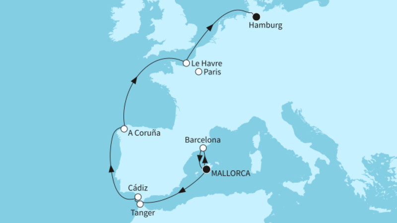 11 Nächte - Europas Westküste - ab Palma/bis Hamburg 11 Nächte - Europas Westküste - ab Palma/bis Hamburg