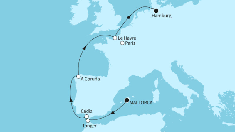 9 Nächte - Europas Westküste - ab Palma/bis Hamburg 9 Nächte - Europas Westküste - ab Palma/bis Hamburg