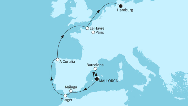 11 Nächte - Europas Westküste - ab Palma/bis Hamburg 11 Nächte - Europas Westküste - ab Palma/bis Hamburg