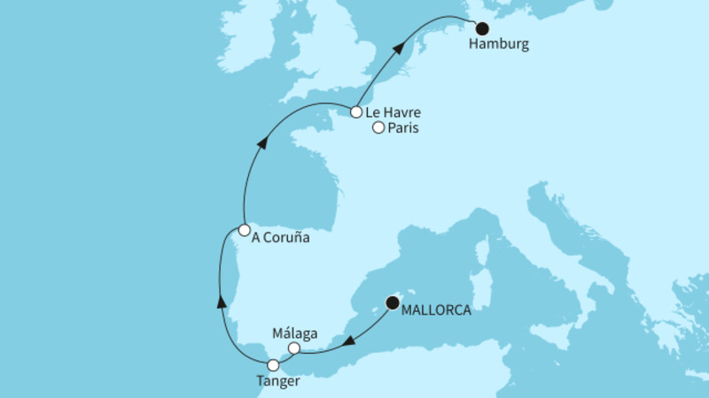 9 Nächte - Europas Westküste - ab Palma/bis Hamburg 9 Nächte - Europas Westküste - ab Palma/bis Hamburg